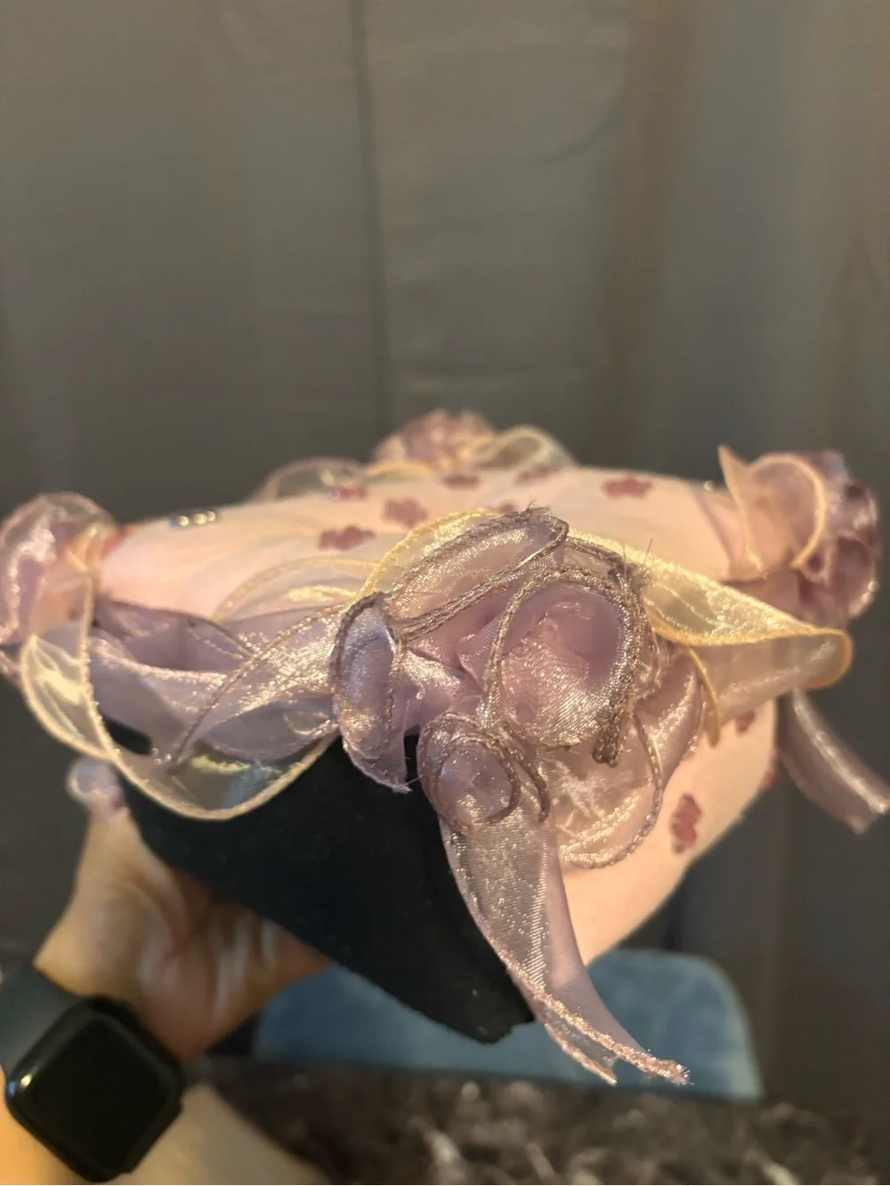 Delicate Pink Organza Accent Tissue Box Cover
